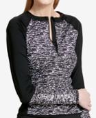 Calvin Klein Sea Glass Zip-front Rash Guard Women's Swimsuit