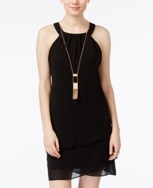 Bcx Juniors' Tiered-hem Necklace Dress