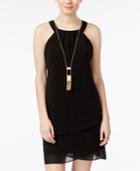 Bcx Juniors' Tiered-hem Necklace Dress