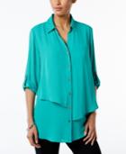 Jm Collection Petite Tiered Shirt, Only At Macy's