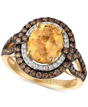 Le Vian Chocolatier Papaya Morganite (1-3/4 Ct. T.w.) And Diamond (3/4 Ct. T.w.) Ring In 14k Gold