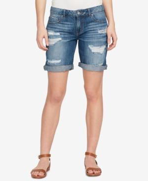 William Rast Cotton Ripped Bermuda Shorts