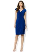 American Living Cap-sleeve Draped Brooch Dress