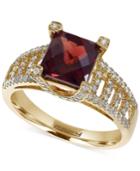 Effy Garnet (2-1/5 Ct. T.w.) And Diamond (3/8 Ct. T.w.) Ring In 14k Gold