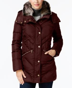 London Fog Faux-fur-collar Puffer Coat