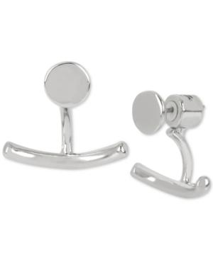 Kenneth Cole New York Silver-tone Curved Stick Front And Back Earrings