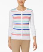 Charter Club Striped-front Cardigan, Only At Macy's