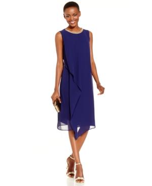 Msk Embellished Flyaway Shift Dress