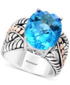 Balissima By Effy Blue Topaz Statement Ring (10-5/8 Ct. T.w.) In Sterling Silver & 18k Rose Gold