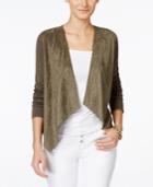 Inc International Concepts Open-front Moleskin Cardigan, Only At Macy's
