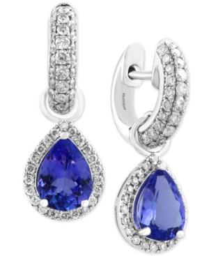 Effy Final Call Tanzanite (1-9/10 Ct. T.w.) And Diamond (3/4 Ct. T.w.) Drop Earrings In 14k White Gold