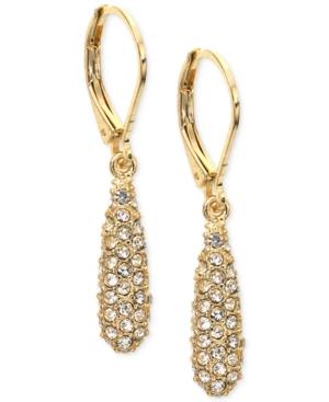 Anne Klein Gold-tone Pave Drop Earrings