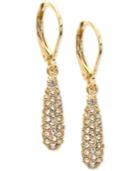 Anne Klein Gold-tone Pave Drop Earrings