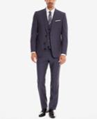 Boss Men's Slim-fit Crosshatch Super 120 Virgin Wool 3-piece Suit