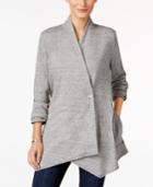 Style & Co Petite Heathered Draped Cardigan, Only At Macy's