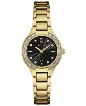 Bulova Women's Diamond (1/8 Ct. T.w.) Gold-tone Stainless Steel Bracelet Watch 28mm 98r222