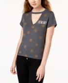 Mighty Fine Juniors' Feeling Salty Graphic-print Choker T-shirt