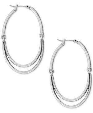 Lucky Brand Silver-tone Double Hoop Earrings