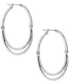 Lucky Brand Silver-tone Double Hoop Earrings
