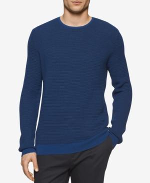 Calvin Klein Men's Crew-neck Merino Plait Sweater