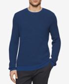 Calvin Klein Men's Crew-neck Merino Plait Sweater