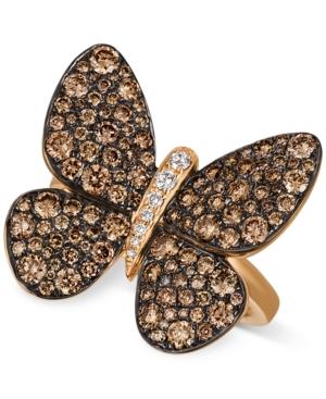 Le Vian Chocolatier Chocolatier Diamond Butterfly Ring (1-7/8 Ct. T.w.) In 14k Rose Gold
