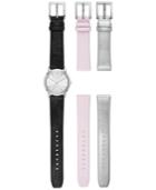 Dkny Women's Soho Black Leather Strap Watch & Straps Set 34mm Ny2435