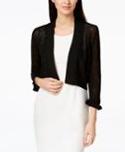 Calvin Klein Open-knit Ruffled-cuff Shrug