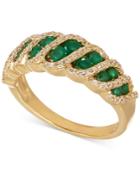 Emerald (5/8 Ct. T.w.) And Diamond (1/4 Ct. T.w.) Ring In 14k Gold