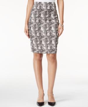 Kasper Printed Jacquard Pencil Skirt