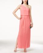 Adrianna By Adrianna Papell One-shoulder Chiffon Draped Gown