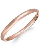 18k Rose Gold Over Bronze Bracelet, Polished Bangle