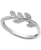 Diamond Leaf Vine Ring (1/10 Ct. T.w.) In Sterling Silver