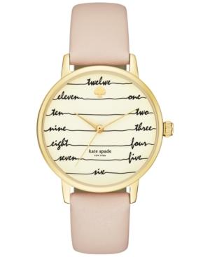 Kate Spade New York Women's Metro Vachetta Leather Strap Watch 34mm Ksw1059