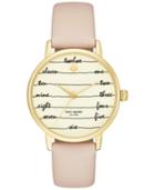 Kate Spade New York Women's Metro Vachetta Leather Strap Watch 34mm Ksw1059