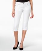 Ariya Juniors' Embellished Cropped Cuffed White Jeans