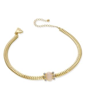 Inc International Concepts Gold-tone Pave & Pink Stone Choker Necklace, Only At Macy's