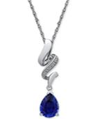 Sapphire (2-1/10 Ct. T.w.) & Diamond Accent Pendant Necklace In Sterling Silver