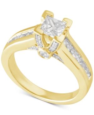 Certified Diamond Princess Cut Engagement Ring In 14k Gold Or White Gold (1-1/2 Ct. T.w.)