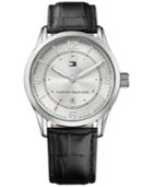 Tommy Hilfiger Men's Casual Sport Black Leather Strap Watch 42mm 1710331, Created For Macy's