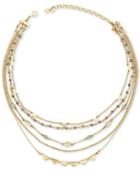 Lucky Brand Gold-tone Stone & Bead Multi-layer Necklace