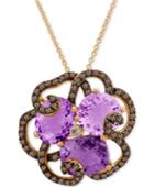 Le Vian Crazy Collection Amethyst (3/4 Ct. T.w.), Smoky Quartz (5/8 Ct. T.w.) And White Topaz Accent Pendant Necklace In 14k Rose Gold