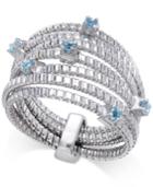 Swiss Blue Topaz Multi-row Ring (1/4 Ct. T.w.) In Sterling Silver