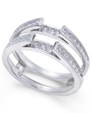 Diamond Channel-set Solitaire Enhancer Ring Guard (1/2 Ct. T.w.) In 14k White Gold