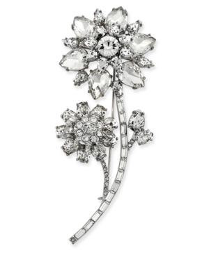 Kate Spade New York Silver-tone Trellis Blooms Large Crystal Brooch