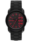Diesel Unisex Double Down Black Silicone Strap Watch 46mm Dz1777