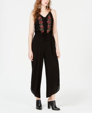 American Rag Juniors' Embroidered Cropped Jumpsuit, Created For Macy's