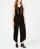 American Rag Juniors' Embroidered Cropped Jumpsuit, Created For Macy's