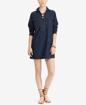 Denim & Supply Ralph Lauren Cotton Lace-up Denim Dress