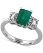 Brasilica By Effy Emerald (1-3/8 Ct. T.w.) And Diamond (1/4 Ct. T.w.) Ring In 14k White Gold